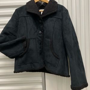 Blue and Black Shearling Jacket